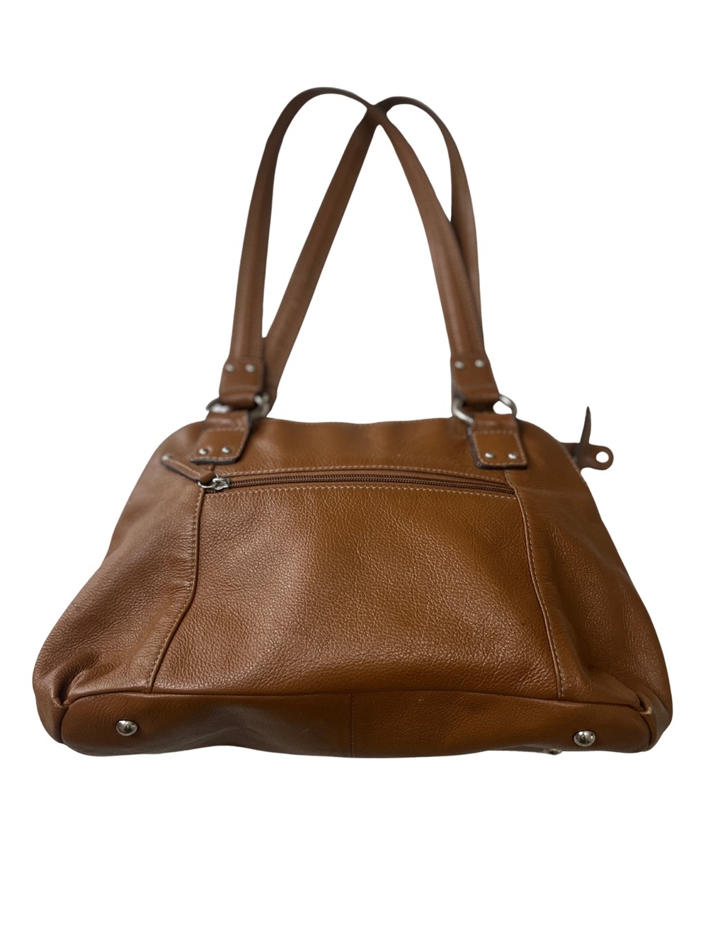 Vintage Tignanello shoulder bag tan brown pebbled leather western boho - Picture 3 of 9
